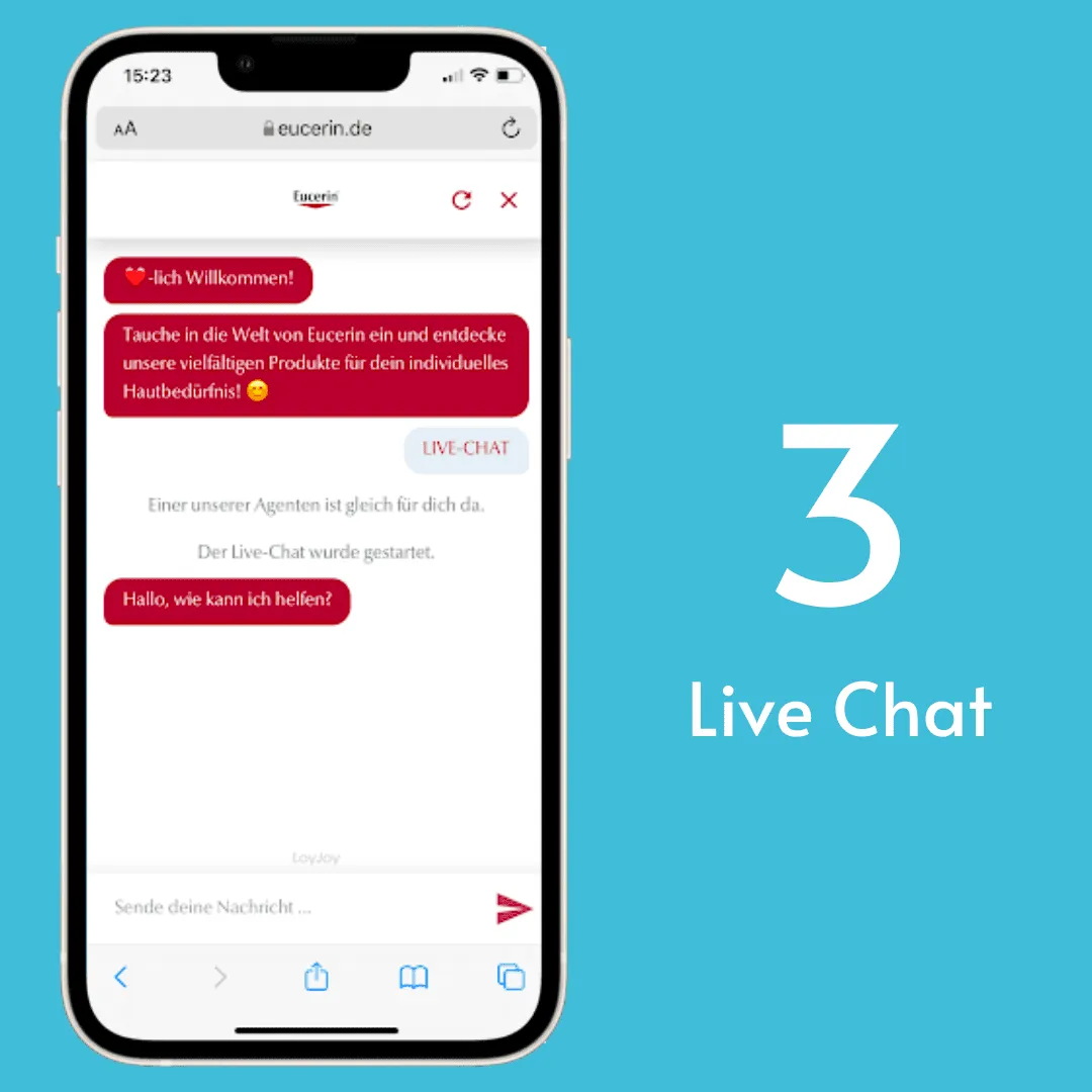 Die Eucerin Live Chat Experience.