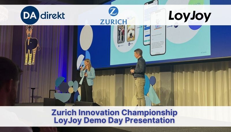 Denise Feist und Ulf Loetschert beim LoyJoy pitch auf dem Zurich Innovation Championship Demo Day