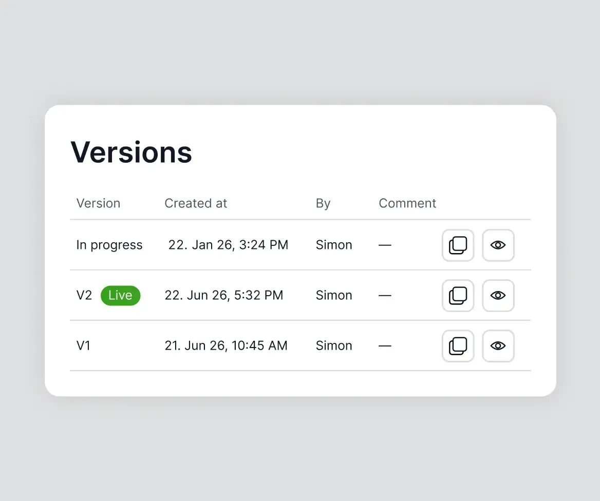 Versioning & Control